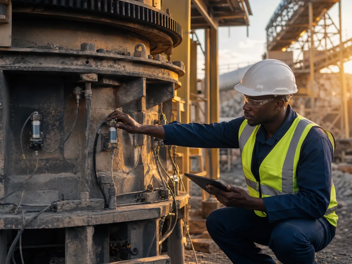Machine health sensors on fixed mining plant